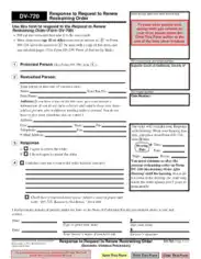 Restraining Order Response Form Template