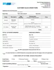 Customer Sales Order Form Template