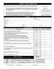Sample Product Sales Order Form Template