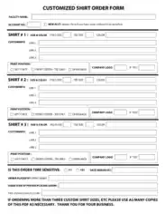 Customized Shirt Order Form Template