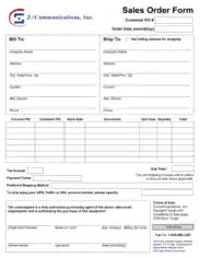 Simple Sales Order Form Template