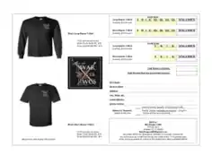 Free Printable T shirt Order Form Template