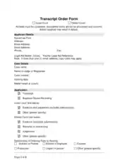 Free Download PDF Books, Transcript Order Form Template