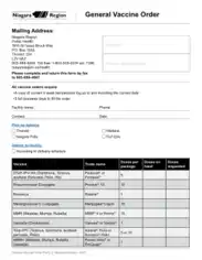 General Vaccine Order Form Printable Template