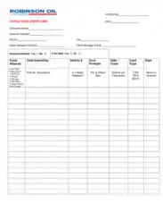 Vehicle Card Order Form Template