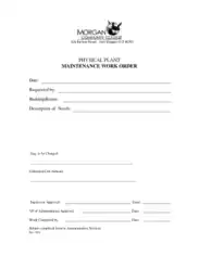 Hotel Maintenance Work Order Form Template