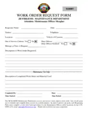 Maintenance Work Order Request Form Template