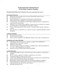 Free Download PDF Books, Work Order Contract Checklist Template