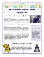 Free Download PDF Books, Bennett Family Center Newsletter Template