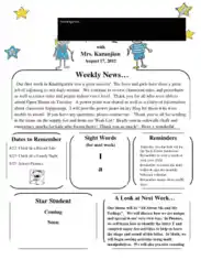 Kindergarten Newsletter For Children Template