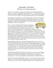 Free Download PDF Books, Kindergarten September Newsletter Template