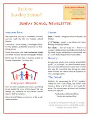 Free Download PDF Books, Sunday School Newsletter Template