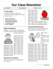 Teacher Newsletter Sample Word Template