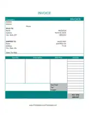 Free Download PDF Books, Billing Invoice Form Template
