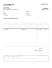 Free Download PDF Books, Generic Business Company Invoice Template