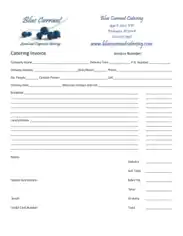 Catering Invoice Form Template