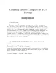 Free Download PDF Books, Print Catering Invoice Template