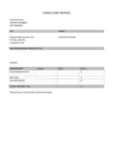 Free Consulting Invoice Sample Template