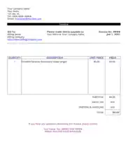 Sample Consulting Invoice Free Template