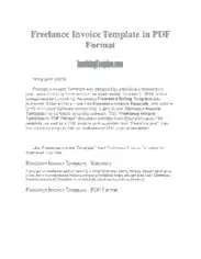 Free Download PDF Books, Freelance Invoice In Pdf Format Template