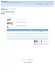 Hotel Invoice Receipt Pdf Free Download Template