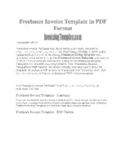 Free Download PDF Books, Freelance Job Invoice Template