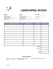 Landscaping Invoice Form Template