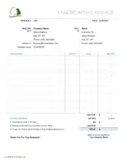 Landscaping Invoice Free Template