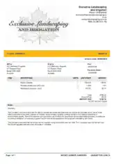Free Download PDF Books, Landscaping Invoice Template