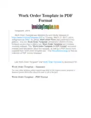 Plumbing Work Order Invoice Sample Template