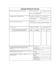 Generic Proforma Invoice Form Template