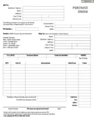 Printable Purchase Order Invoice Template