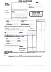 Used Car Purchase Invoice Template