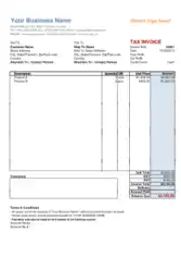Retail Invoice Example Template