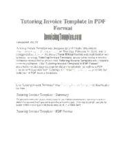 Tutoring Invoice Sample Template