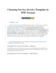 Free Download PDF Books, Cleaning Service Invoice Free Template