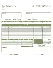 Green Repair Service Invoice Sample Template
