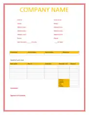 Free Download PDF Books, Multicolored Repair Service Invoice Sample Template