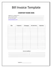 Bill Invoice Template