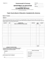 Standard Departmental Invoice Template