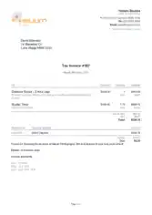 Photography Tax Invoice Template