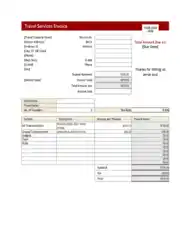 Free Download PDF Books, Travel Services Invoice Template