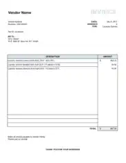 Sample Vendor Invoice For Laundry Services Template