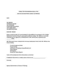 Employer Recommendation Letter For Nurse Template