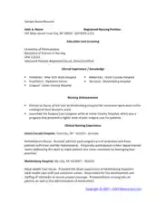 Sample Registered Nurse Resume Example Template