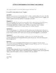 Formal Letter Of Recommendation For Graduate School Template