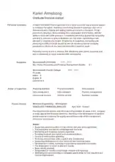 Free Download PDF Books, Graduate Financial Analyst Resume Template