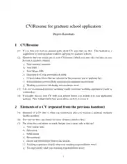 Graduate School Application Resume Template