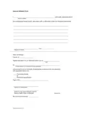 Free Download PDF Books, General Affidavit Form Template