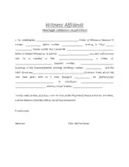 Marriage Witness Affidavit Requirement Form Template